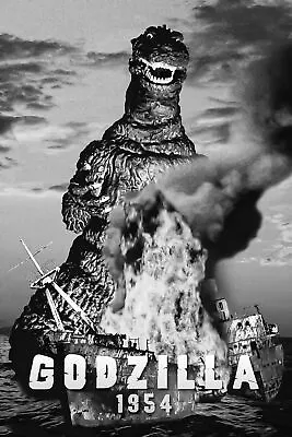 Vintage Movie Godzilla Monster Science Fiction Room Gift 4 Size - Poster Print • $19.99