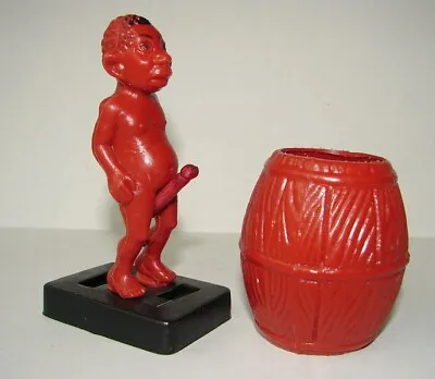 $19.50 • Buy Vintage Plastic Naked Black Man In Barrel W Spring Action Pop Up Penis 1970's 