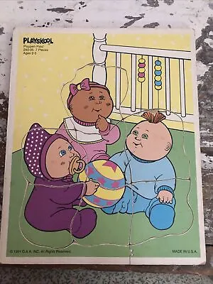 Vintage Playskool Cabbage Patch Playpen Pals Wooden 7pc. Children's Puzzle ©1991 • $11