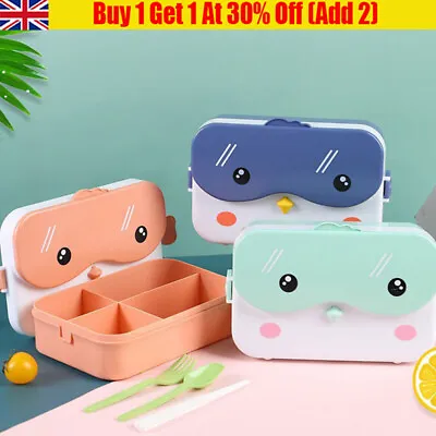 £8.39 • Buy Kids Character 4 Multi Lunch Box Compartment Sandwich Food Fruit Snacks Students