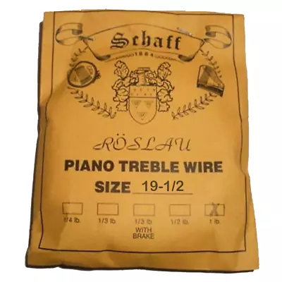 Piano Music Wire Roslau Treble 1 Lb. Coil Size 19-1/2 (.044 ) Finest Grade Steel • $32.50