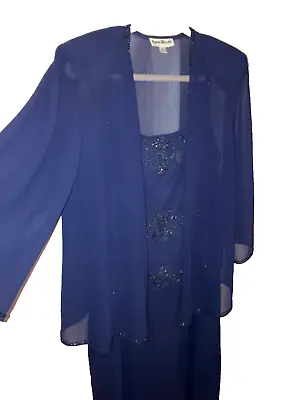 Karen Miller Size 16 Mother Of The Bride Groom 2 Pc. Jacket Gown Dress Set • $69