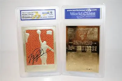 MICHAEL JORDAN 1996 Fleer Feel The Game Signature 23KT Gold '86 Card GEM MINT 10 • $16.95