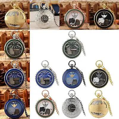 Pocket Watch Musical Movement Vintage Smooth With Chain Art • £14.06