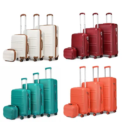 12/20/24/28Inch ABS Hard Shell Suitcase 4 Wheels Hand Cabin Luggage Vanity Case • £39.99