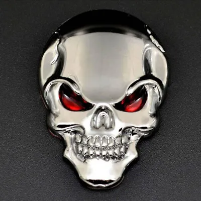 $3.69 • Buy 3D Silver Metal Skull Bone Emblem Auto Body Trunk Badge Sticker Car Accessories