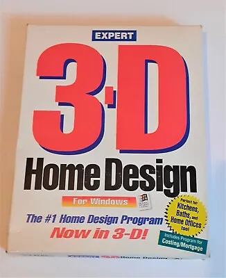 Vintage Expert 3-D Home Design For Windows 1994 Floppy Disk And Manual • £11