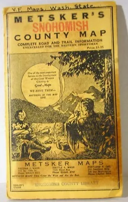 Metsker’s Maps Of Washington State Snohomish County 1950s(c) • $11.25