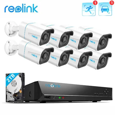 Reolink POE Security Camera System 4K 8CH NVR Kit 2TB Person Vehicle Detection • $270.15