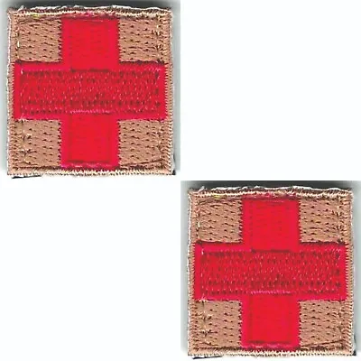 Red Tan Medic Paramedic First Aid Patch Fits For VELCRO® BRAND Fastener Lot Of 2 • $3.49