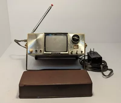 ++ Vintage SONY Micro TV 4-203 UW 1960s  Transistor B&W TV Receiver 3.5  18230 + • $94.88
