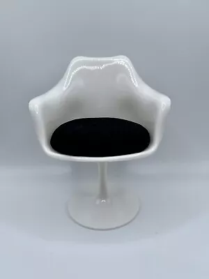 1:6 Scale Tulip Swivel Chair Miniature Mid Century Modern Acrylic Mini MCM White • $29