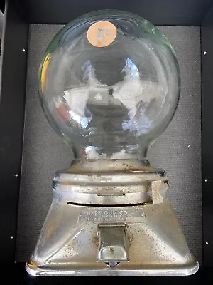 Vintage  Gum Ball   Machine 1 Cent  Dispenser Hart Gum Company Glass Globe • $149.99