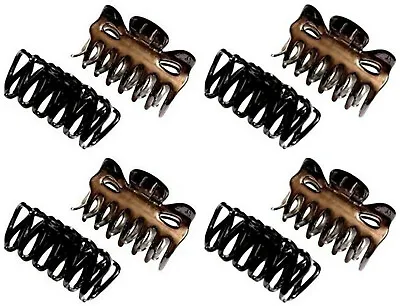 £7.99 • Buy Set Of 8 Black Hair Claw Clip And Brown Butterfly Bull Dog Design Hair Claw Clip