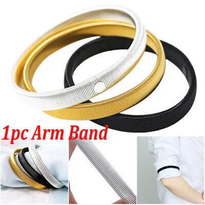 Men Women Shirt Sleeve Holders Metal Arm Bands Elastic Ring Clothes Accessories • £2.15