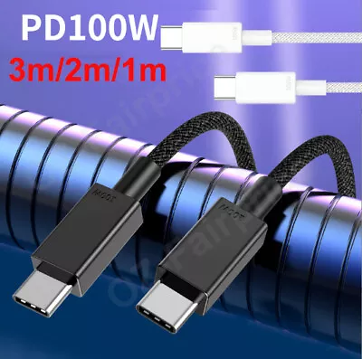$9.99 • Buy 100W USB-C To Type-C PD Fast Quick Charger Cable For Samsung Huawei Laptop 2M/3M