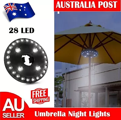 Umbrella Pole Light 3 Lighting Modes Cordless 24 LED For Garden Backyard Outdoor • $17.99