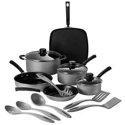 $35 • Buy Nonstick Aluminum 15-Piece Pots And Pans Cookware Set Cooking Kitchen