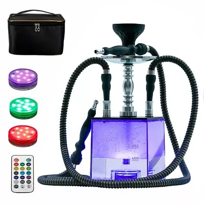 MRPAPA 2 Hose Hookah Set Modern LED Hookah With Everything Portable Hookahs... • $65.92