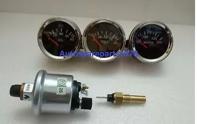 Electrical Gauges Set- Volt Gauge Temp Gauge Oil Pressure Gauge With SENDER BC • $40.50