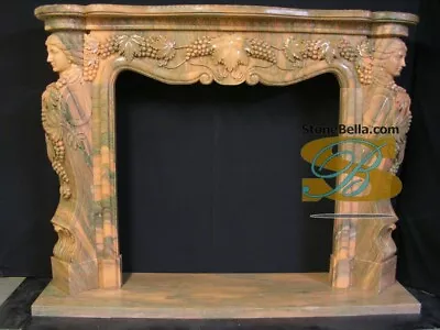 Exotic Marble Mantle Grape Mantel Human Carving • $5850