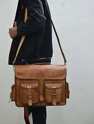 Bag Messenger Laptop Leather Shoulder Genuine Briefcase Vintage Men's Brown  • $80