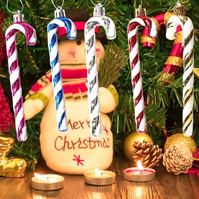 ​6pcs Candy Cane Glitter Hanging Christmas Tree Bauble Ornament Xmas Decoration • $12.18