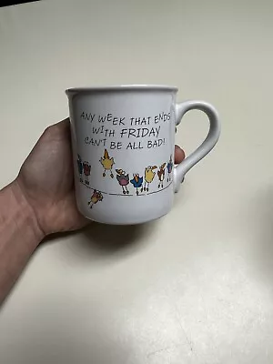 Hallmark MUGS Cup - Any Week W/ Monday / Friday Birds On A Wire Vintage 1986 • $7