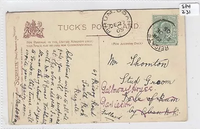 Aberdeenshire Rhum /Oban Receiving P/M 1905 / Reigate P/M On Stamp /Reigate View • £15