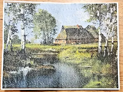 RARE Old Vintage 3 Ply Wood Jigsaw Puzzle HOMESTEAD LANDSCAPE SCENERY 500 Pieces • $99