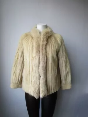 Women's Sz 6 Pearl Mink Jacket Coat With  Fox Fur  MINT • $225