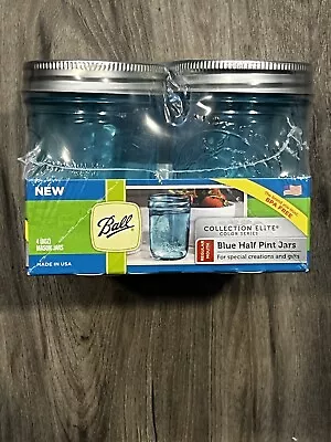 Ball Regular Mouth Elite Collection Half Pint Mason Jars With Lids And Bands New • $24