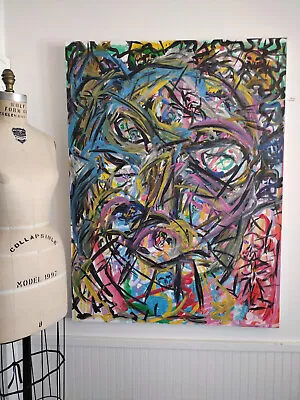 36x48 Ctopilart Original Painting Titled  Monkeypops  • $750