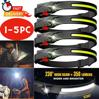 1-5x Waterproof COB Headlamp Night Buddy LED Motion Sensor Head Torch Headlight • $13.97