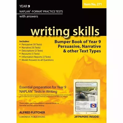 Writing Skills Bumper Book Year 9 NAPLAN* Format Practice Tests(Item No. 271) • $34.95