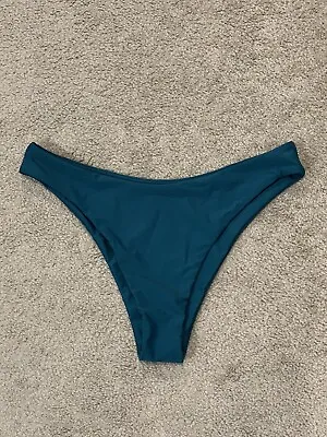 Zaful Blue Green Bikini Bottom Womens Medium (Sz 6) High Cut Cheeky Swim  Sexy • $9.96