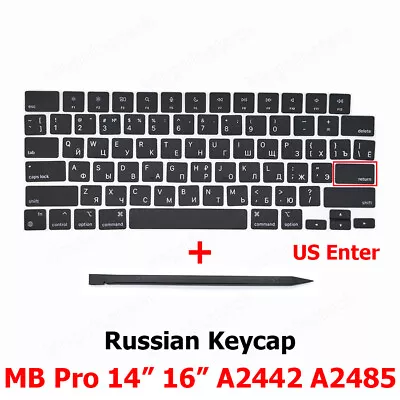 New A2442 A2485 Keycaps Keys Russian For Macbook Pro M1 14  16  Keycap US Enter • $12.55