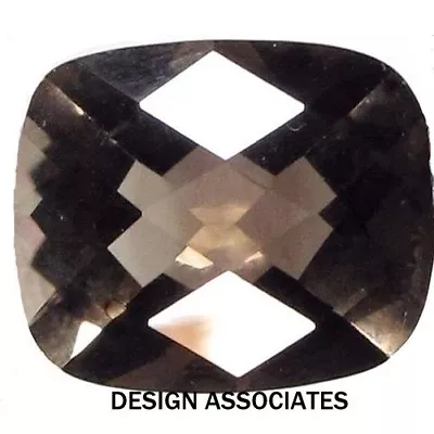 SMOKY QUARTZ 8 X 6 MM CUSHION BRIOLETTE CUT CHECKERBOARD TOP AAA ALL NATURAL • $1