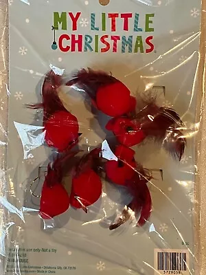 Set Of 6 Miniature Cardinal Birds Christmas Ornaments. • $6.99