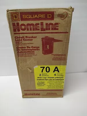 Square D Homeline 70 Amp 2-Space 4-Circuit Outdoor Main Lug Load Center • $34