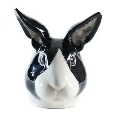 Quail Ceramics   Face Egg Cup   Dutch Rabbit - Black & White • £16.50