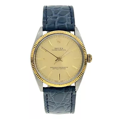 Rolex Oyster Perpetual 34mm Steel & Gold Automatic Men’s Watch 1005 • $2750