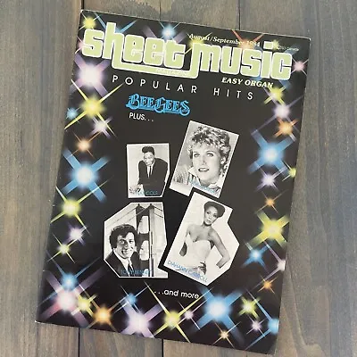 Vintage SHEET MUSIC MAGAZINE Piano/Guitar Popular Hits BeeGees 1984 • $12.99