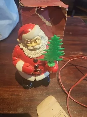 Vintage 50s Christmas Royal Electric Blow Mold 7” Santa Claus With Tree...Works • $42