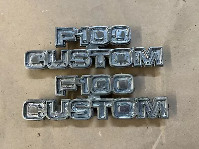 73-79 Ford Truck F100 Custom Metal Emblems Pair OEM 1973-1979 • $39.99