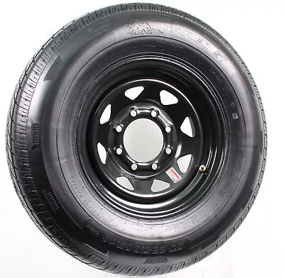 Radial Trailer Tire On Black Rim ST235/80R16 Load E 8 Lug On 6.5 Spoke Wheel • $180.97