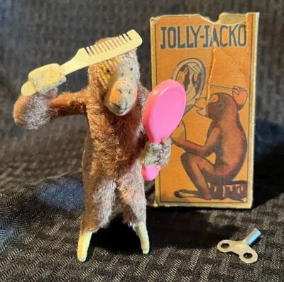 £68.85 • Buy Vintage C.k. Japan Jolly Jacko Monkey Wind-up With Box Combs Hair In Mirror!