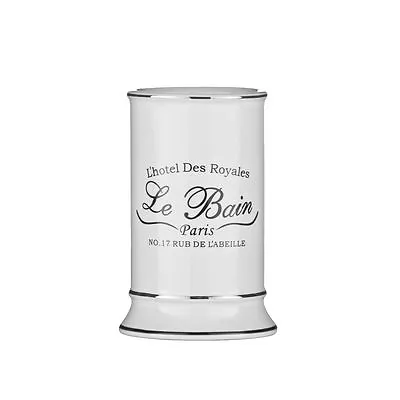  White Stoneware Le Bain  Accessories Tumbler Brand New • £8.74