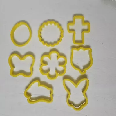 Wilton Cookie Cutters Lot Of 8 Flower Bunny Rabbit Cross Egg Easter Spring • $7.19