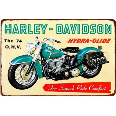 Vintage Harley Davidson Metal Sign Retro Advertisement Motorcycle Tin Sign 12x8 • $13.50